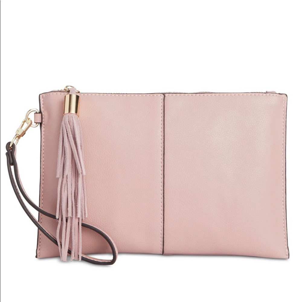 Molyy Party Wristlet Clutch, Millennial Pink and Gold